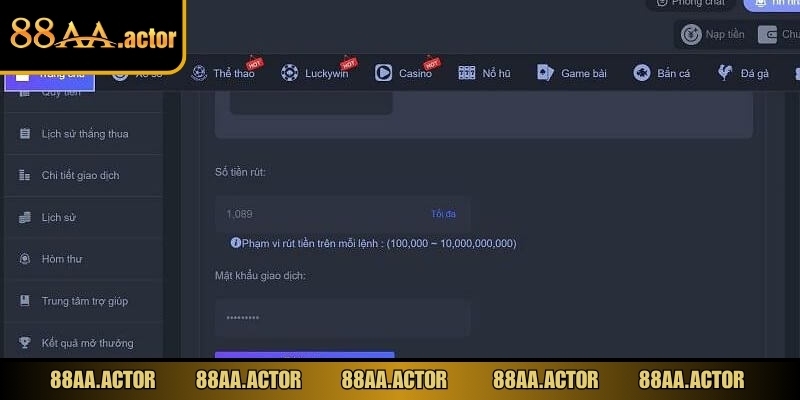 Bạn mở app 88AA hoặc truy cập trang chủ qua trình duyệt di động